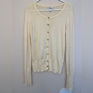 Lilly Pulitzer vintage Cardigan Sweater white tag silk cotton cashmere silk M